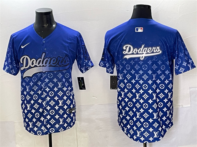 Men's Blue Los Angeles Dodgers Team Big Logo Limited Stitched Baseball Jersey